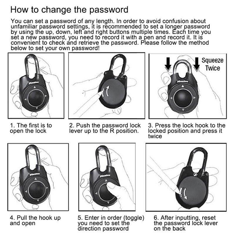 Master Lock Combination Arah Password Gembok Gym Portabel Sekolah Klub Kesehatan Kunci Keamanan Kunci Pintu Berbagai Macam Warna