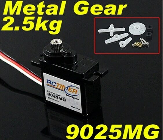 Rctimer-Servo de engranaje de Metal, TS-9025MG, 9g, 2,5 kg, 0,09, 9025MG
