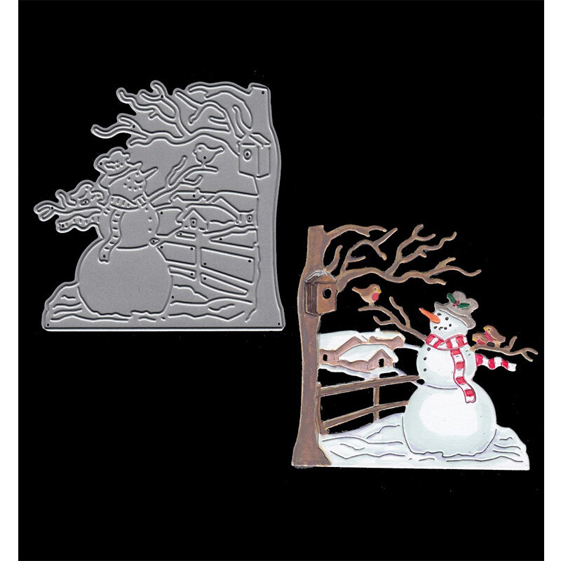 Álbum de tarjeta de papel troquelado de Metal DIY muñeco de nieve para hacer fotos plantilla en relieve plantilla artesanal hecha a mano Plantilla de decoración para álbum de recortes