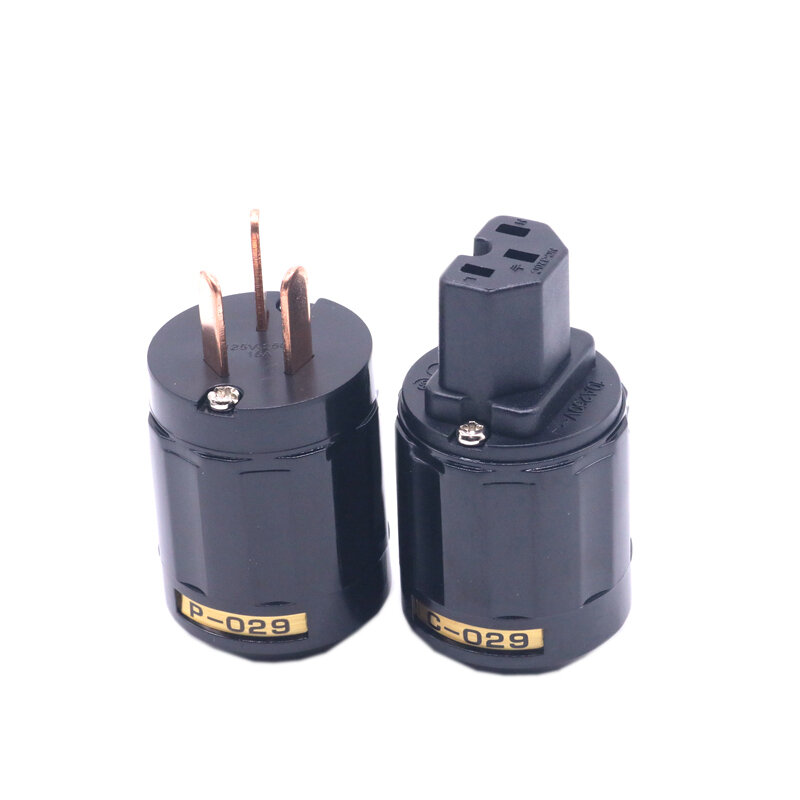 1 คู่ P-029 + C-029 โรเดียมชุบ AU AC Power Plug IEC Power Connector