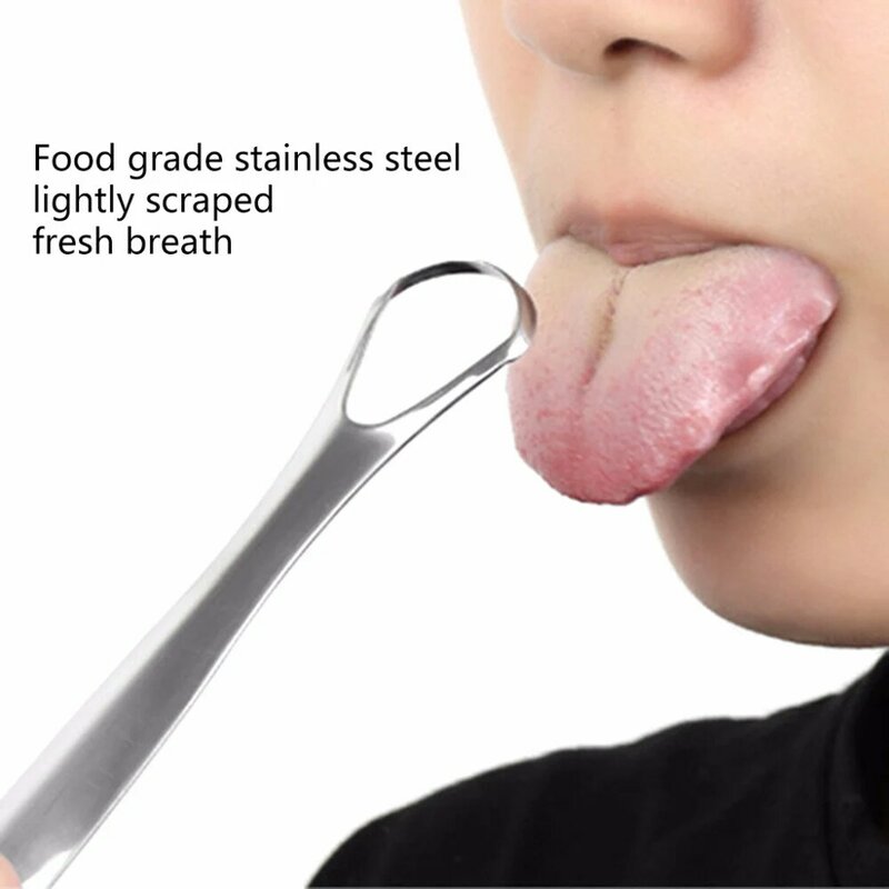 Grattoir à langue utile en acier inoxydable, nettoyeur de langue orale, brosse buccale médicale réutilisable, haleine fraîche, 1 pièce