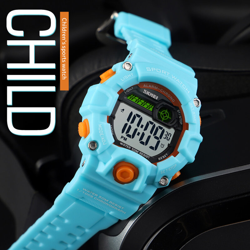 SKMEI – montres de Sport pour enfants, montre-bracelet numérique à Quartz LED, étanche 50M, Sport en plein air, pour garçons et filles