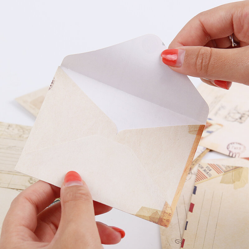 12 ピース/ロットミニかわいいかわいい紙封筒レトロビンテージヨーロッパスタイルのためカード韓国文具