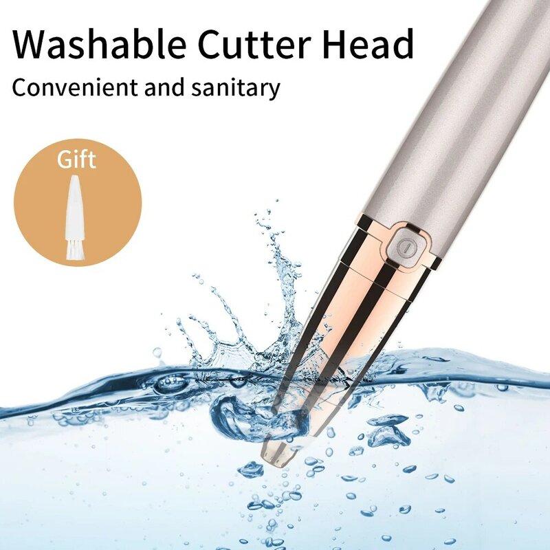 Electric Eyebrow Trimmer Epilator Painless Face Eye brow Hair Remover Pen Lipstick Shaver with LED Light Shaving Dropshipping