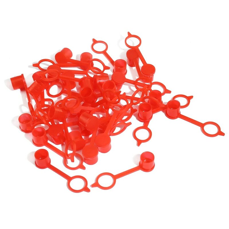 Tampa de plástico de polietileno vermelho, 100 peças 200 peças m6 m8 m10 tampa protetora para poeira, para pistola de lubrificante, encaixe zerk