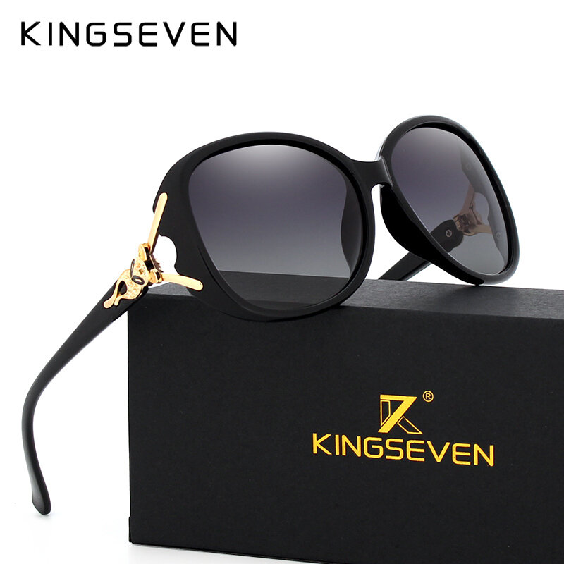Kingseven-óculos de sol femininos, modelo retrô, armação grande e polarizada, óculos de luxo, design de marca feminina