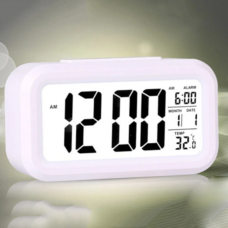 전기 탁상용 탁상 시계 전자 경보 디지털 방식으로 큰 led 스크린 책상 시계 자료 시간 달력 책상 시계