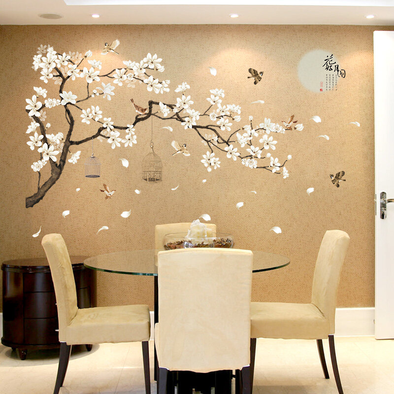 Grande árvore da família branca adesivos de parede para sala estar adesivo sala backrgound decalques de parede