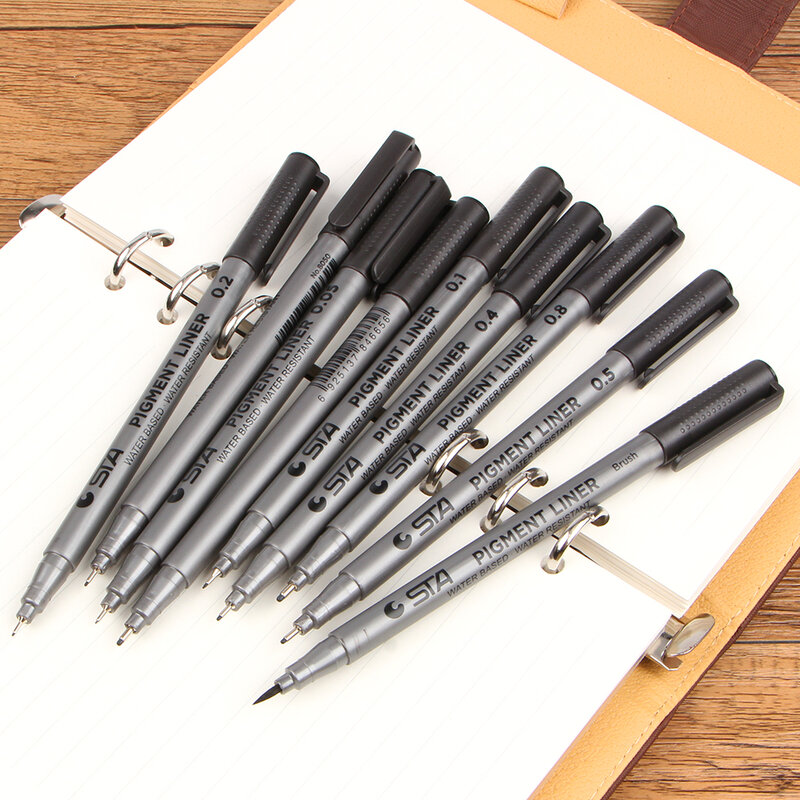 STA Skizze Marker Art Marker Pen Verschiedenen Größen Pigment Liner Wasser Basierend Für Zeichnung Handschrift Supplie Schreibwaren