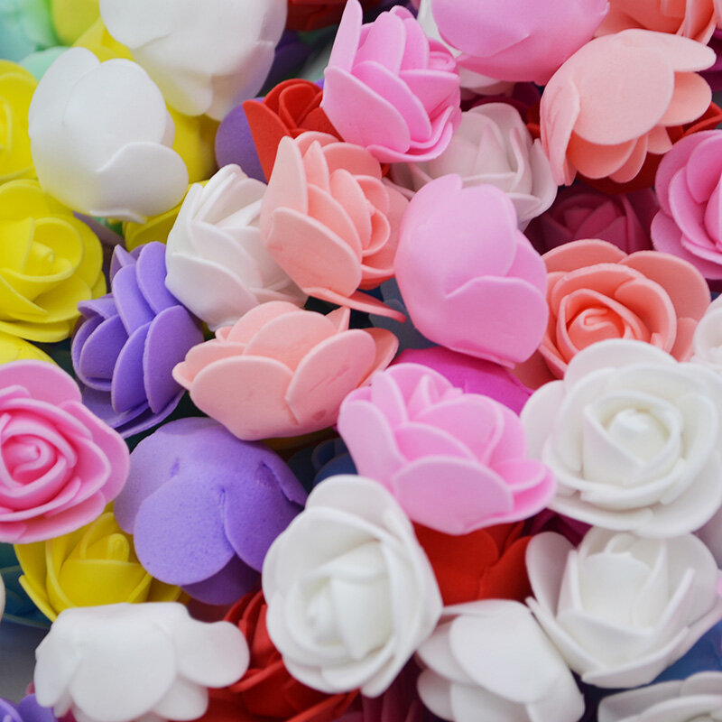 Искусственные цветы из пенопласта 3 см, декоративный мишка тедди, букет роз для дома, свадьбы, декоративные цветы, венок, искусственные цветы...