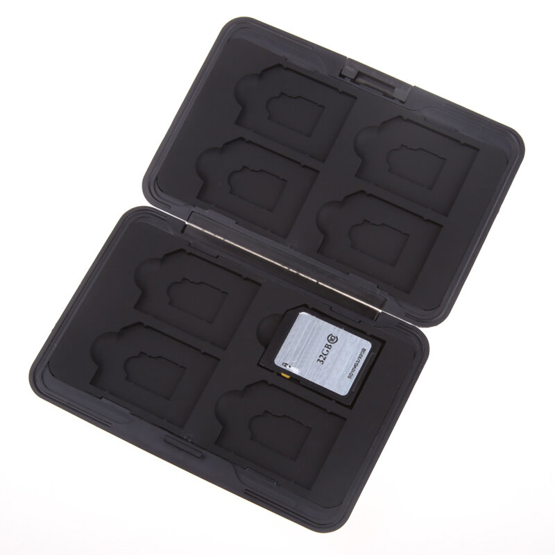 Soporte de tarjetas Micro SD plateado SDXC, funda protectora para tarjeta de memoria, 16 unidades para SD/ SDHC/ SDXC/ Micro SD