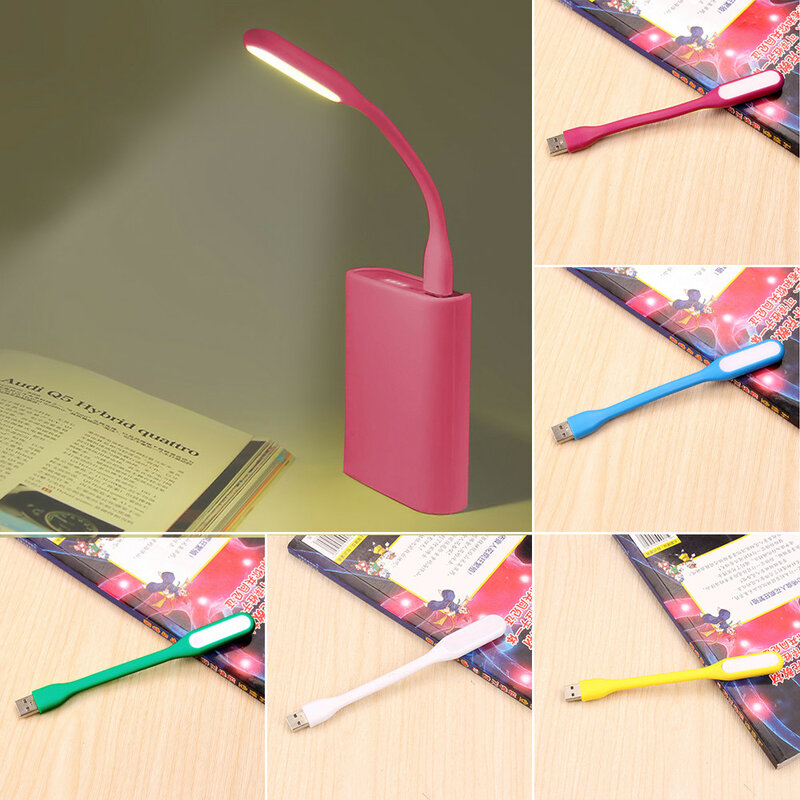 1PCS 유연한 USB LED 책 빛 책상 독서 램프 캠핑 손전등 야간 조명 PC 모바일 전원 충전 노트북 컴퓨터