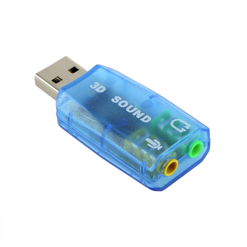 1 шт. 3D для аудио карты USB 1,1 Mic/Speaker Adapter Surround Sound 7,1 CH для ноутбука, ноутбука, Прямая поставка