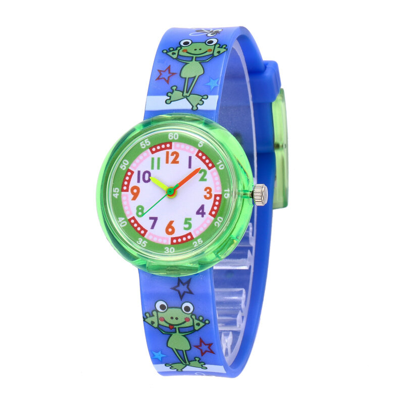 Relógio de pulso esportivo gelatinoso, relógio de pulso fofo de desenho animado para meninos e meninas