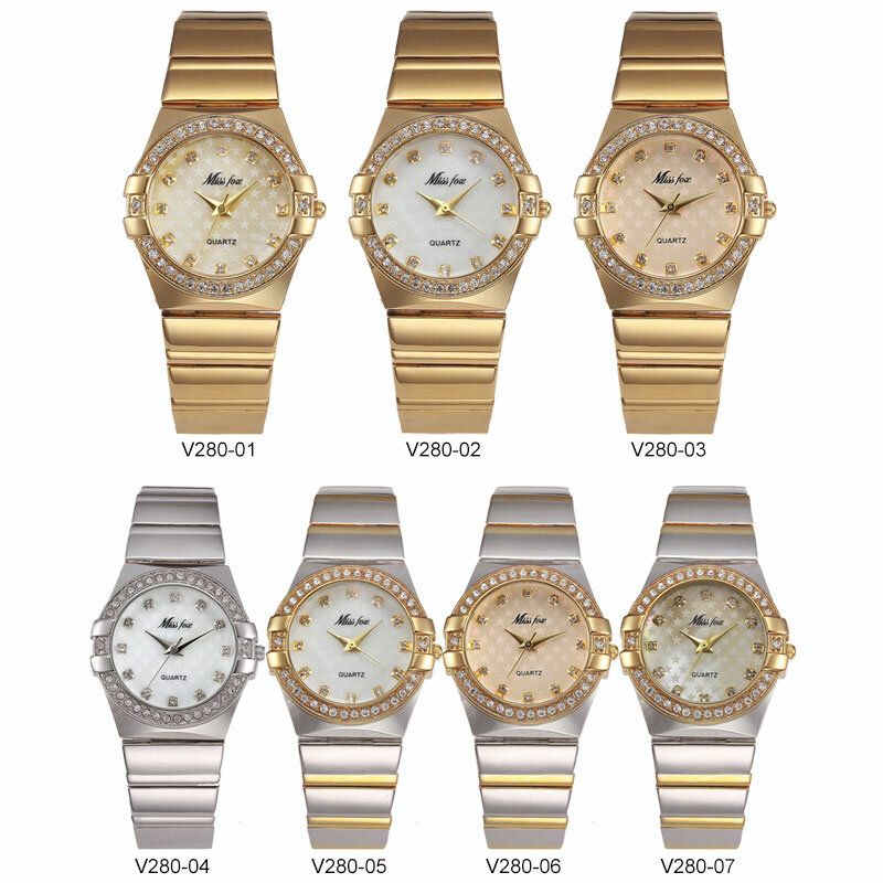 MISSFOX-Reloj de moda Miss Fox para mujer, relojes de plata 2018 impermeables, pulsera de lujo, relojes de oro para mujer