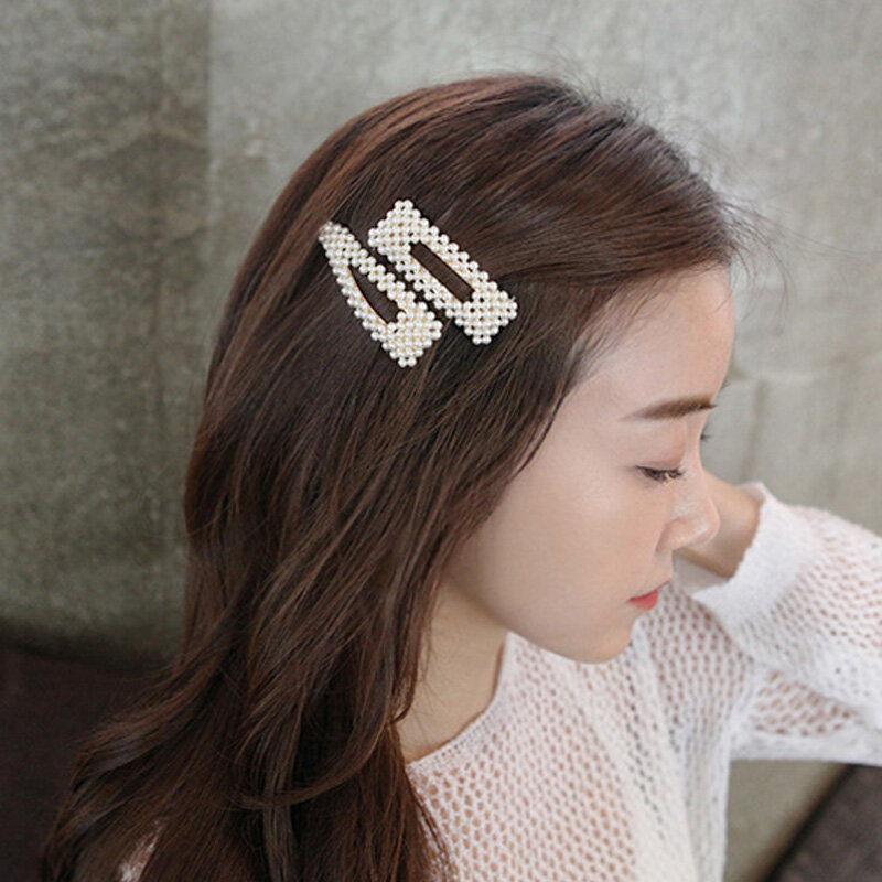 Korea Mode Imitiation Perle Haar Clip Barrettes für Frauen Mädchen Handgemachte Perle Blumen Haarnadeln Haar Zubehör T501