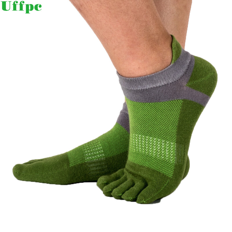 3 Pair Spring summer Comfortable Men Guy Five Finger Pure Soft Cotton Toe Socks Casual Ankle Socks
