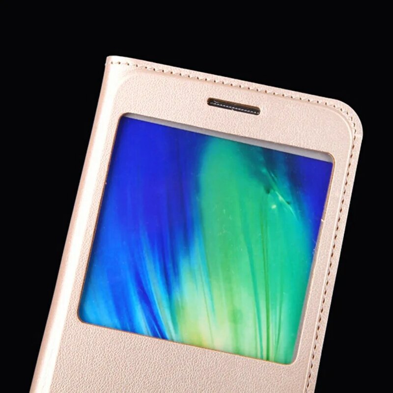 Virar Capa de Couro Caso de Telefone Para Samsung Galaxy A3 A5 A7 2016 UM 3 5 7 SM A310F A510F A710F SM-A310F SM-A510F Janela Transparente