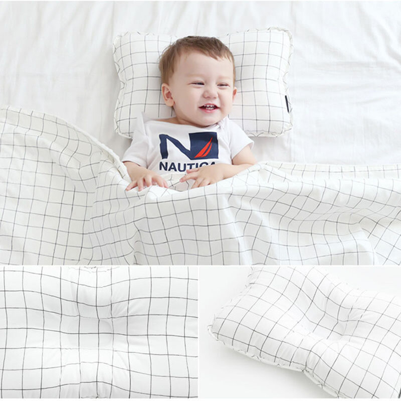 Newborn Cotton Baby Pillow Rectangle Shape Pillow 3D Baby Pillow for Baby four Seasons Sleeping.