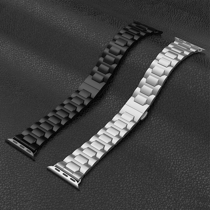 Hoco Roestvrij Stalen Band Voor Apple Horloge Serie 6 5 4 3 2 1 Band Metalen Vlinder Gesp Armband Voor iwatch Se 42/44/38/40Mm