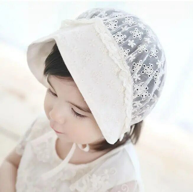 Renda Topi Anak Perempuan Foto Prop Nordic Vintage Pola Anak Bonnet Retro Pembaptisan Baptisan Cap Topi Ulang Tahun Hadiah