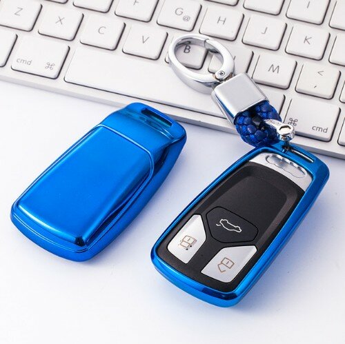 New TPU soft Car Key Cover Case Key Case For AUDI A4 B9 Q5 Q7 TT TTS 8S A4L Q5L 2016 2017 cKey Bag Shell Cover Holder Keyring