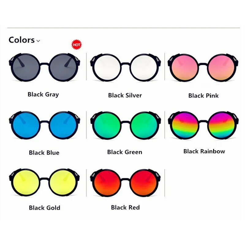 Gafas de sol redondas clásicas Steampunk para hombre y mujer, de moda para hombre y mujer anteojos de sol, gafas de marca de diseñador Retro Vintage con montura, 2019