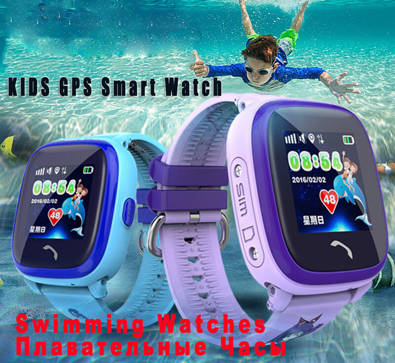 Montre connectée pour enfants, avec GPS, localisation LBS, étanche IP67, pour la natation, appel d'urgence, SOS, 1 pièce, DF25
