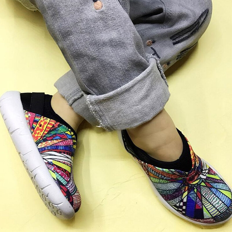 UIN-환상적인 라이드 디자인 어린이 페인트 캔버스 신발, 작은 아이를 위한 슬립온 소프트 스니커즈, 남아/여아 플랫