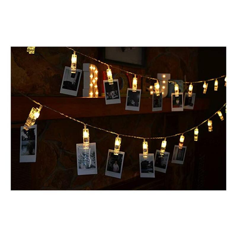 Clip de foto de alambre de cobre, cadena de luz decorativa estrellada de Navidad, Usb, decoración de Navidad, luz Led de modelado