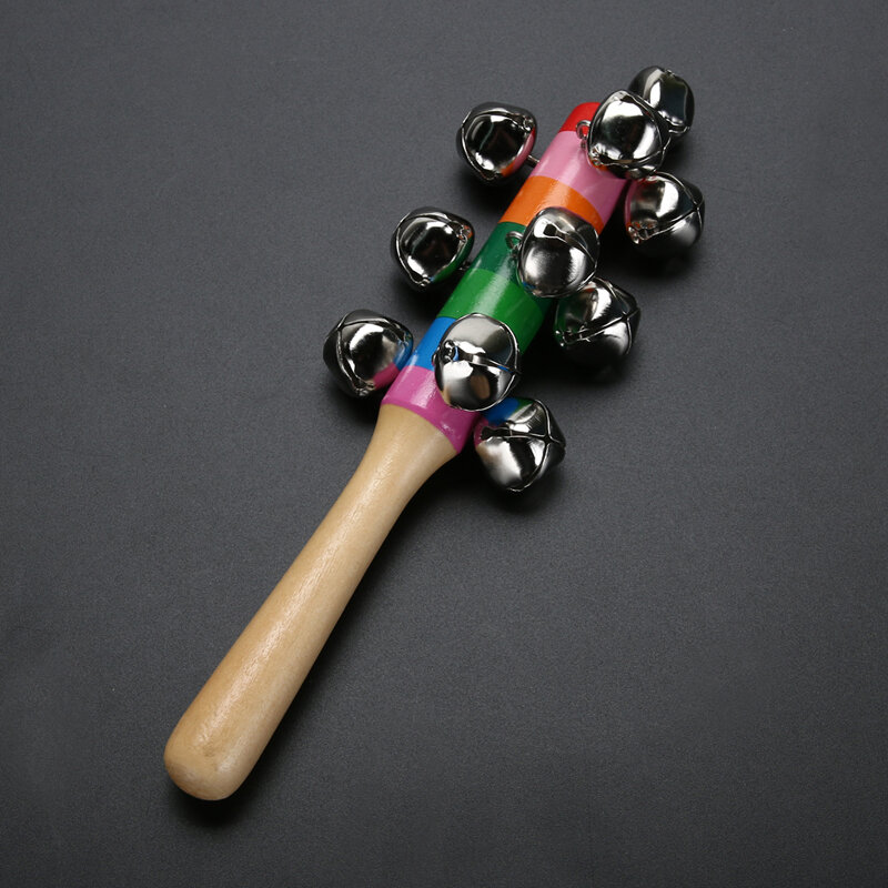 Arco Iris sonajeros de juguete para bebés sonajero bebé recién nacido juguete bebé cochecito cuna de madera campana palo Shaker juguetes campanilla de madera
