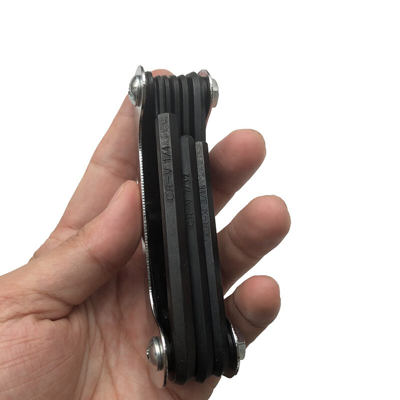 1Pc Panahan Aluminium Kunci Hex Lipat Portable Multi-Fungsi Alat Perbaikan untuk Luar Ruangan Olahraga Berburu Aksesoris
