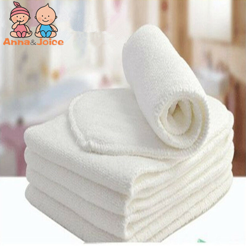 Couche-culotte en tissu pour bébé, 2 couches lavables, réutilisables, en microfibre, 4 pièces par lot