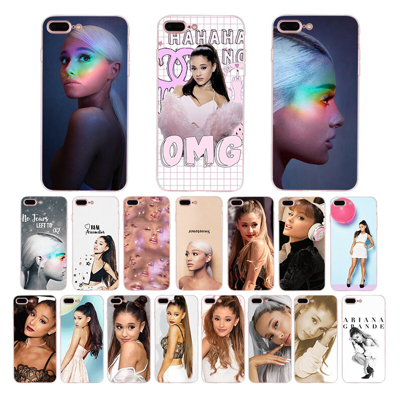 Ariana Grande AG – coque de téléphone en silicone souple, douce, arc-en-ciel, pour filles, pour iphone x xr xs max 7 6s 6 8 plus 5s 5 se