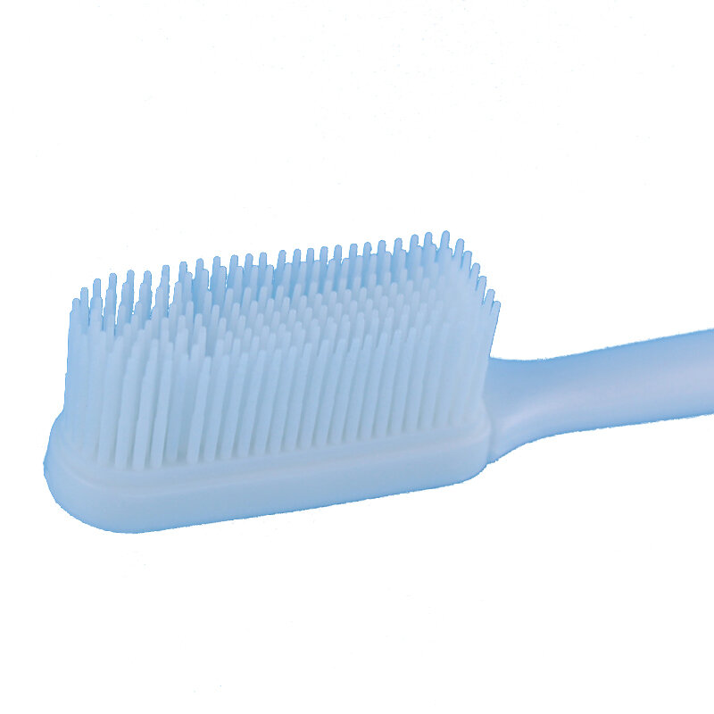 Cepillo de dientes de silicona suave para adultos, cepillo de dientes antibacteriano de piel suave para el cuidado bucal, respetuoso con el medio ambiente, 2 piezas