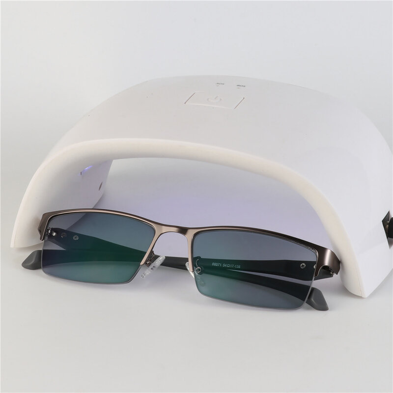 새로운 태양 광 변색 근시 안경 광학 남자 학생 근시 안경 처방 안경 프레임 하프 림-1.0 -4.0