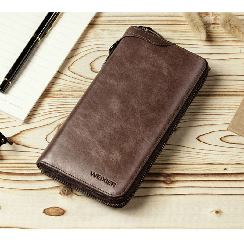 جديد الأعمال محفظة الرجال موضة محفظة طويلة جيب جيب مخلب محفظة حقيبة سستة عادية