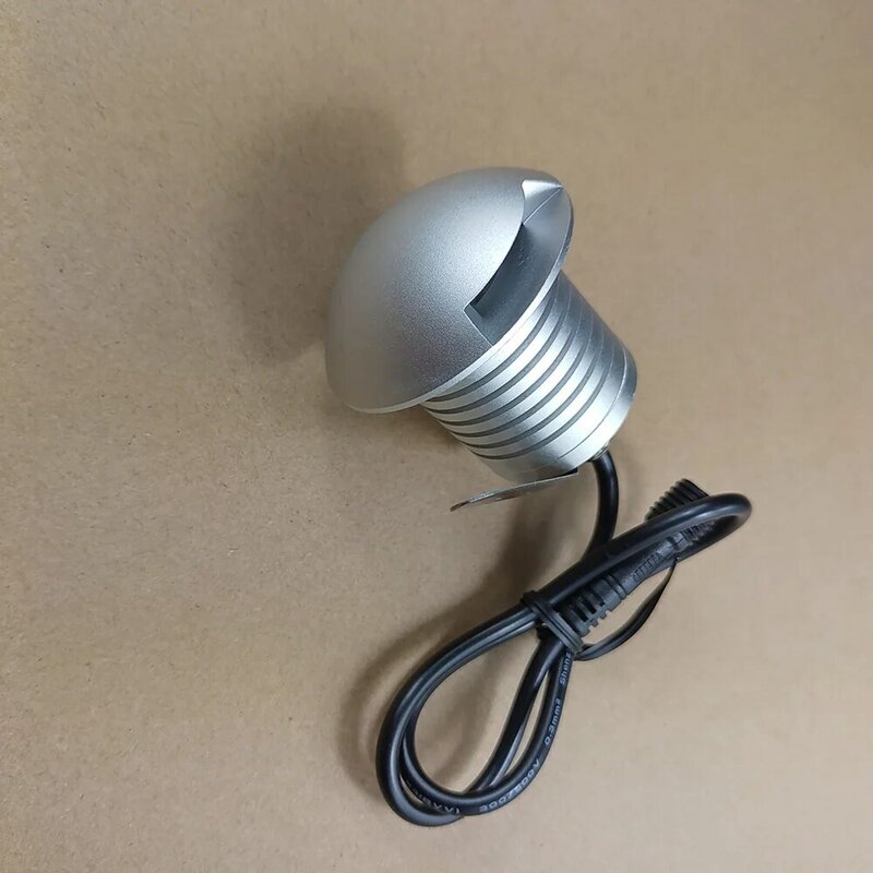 Lámpara LED de cubierta de plata brillante, 12/24V, 3W, emisor de luz lateral subterránea, IP67, luz enterrada para jardín, cuadrado, escaleras