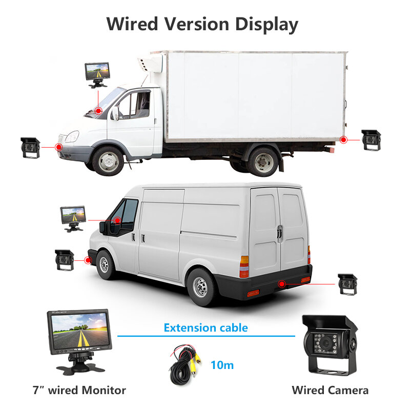 Monitor de pantalla HD TFT LCD a Color de 7 "para coche, cámara de visión trasera inversa, reposacabezas, visión nocturna