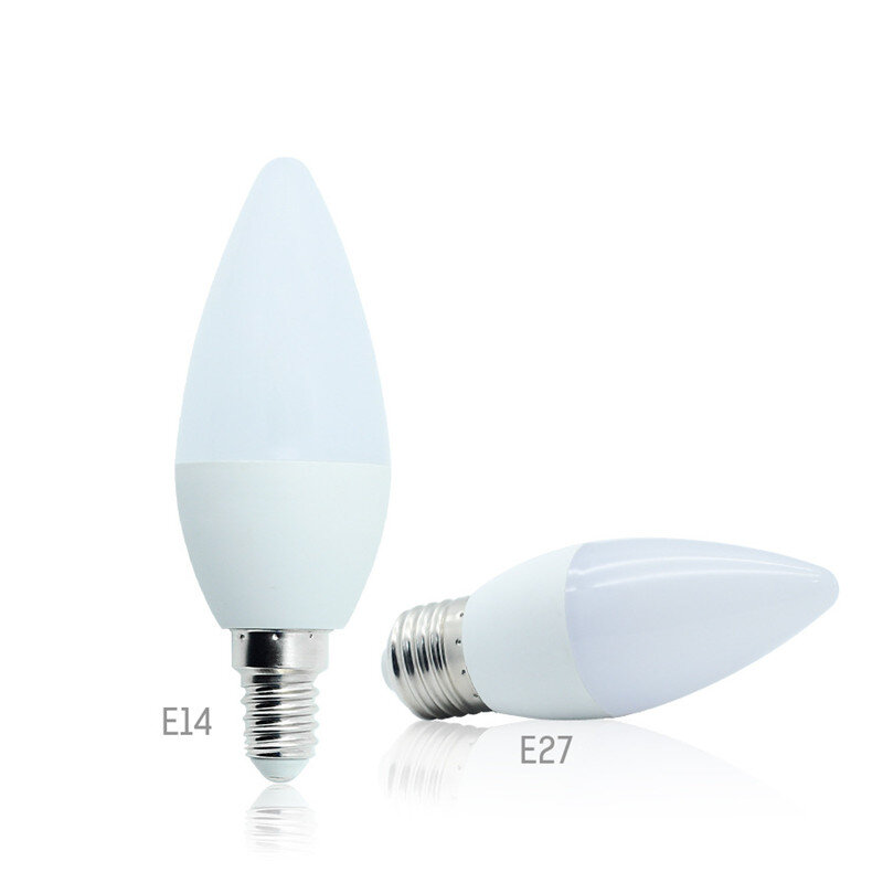 Lampe chandelle Led E14 E27 220V, 5W 7W 9W, projecteur à économie d'énergie, blanc chaud/froid, lampe en cristal, éclairage domestique