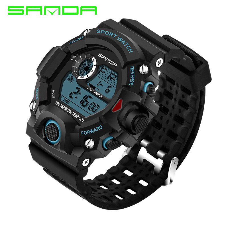 Sanda 브랜드 시계 남자 군사 스포츠 시계 패션 실리콘 방수 led 디지털 시계 남자 시계 남자 relogios masculino