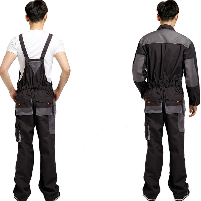 Bib overalls men work coveralls protective repairman strap jumpsuits pants working uniforms plus size 4XL sleeveless coverall