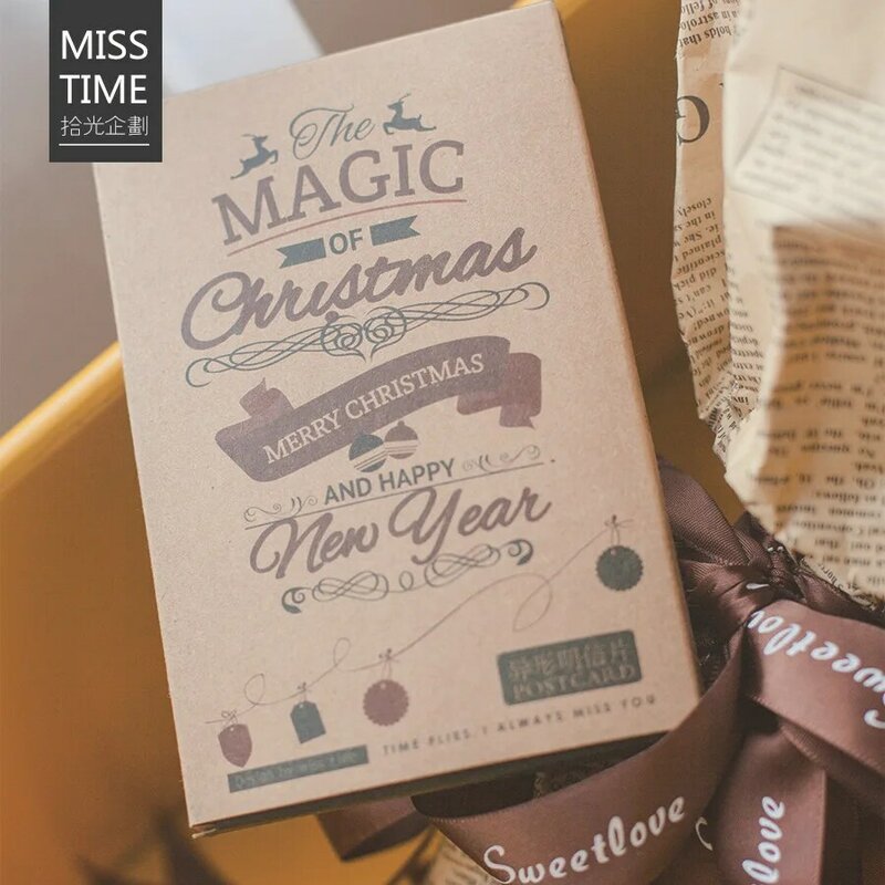 30 Sheets/Set di Magia carta kraft Cartolina Di Natale/Cartolina D'auguri/Carta Messaggio/Natale e Capodanno regali