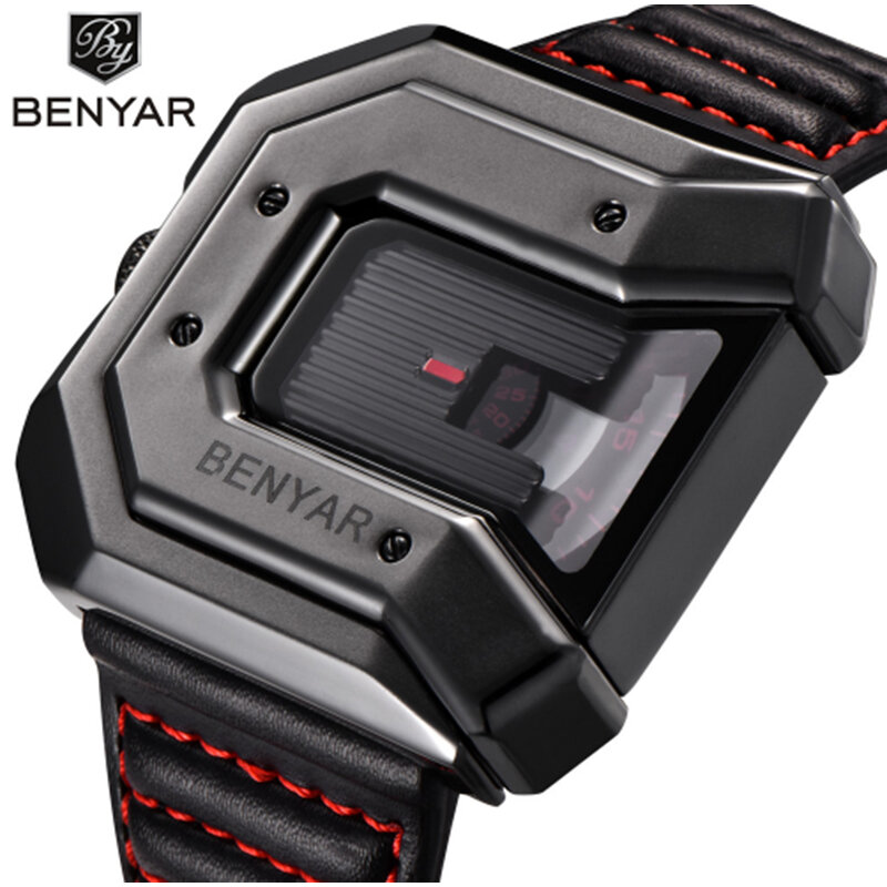 Top Brand BENYAR nuovo orologio al quarzo creativo da uomo in pelle di marca multiuso impermeabile orologio da lavoro di lusso orologio sportivo da uomo