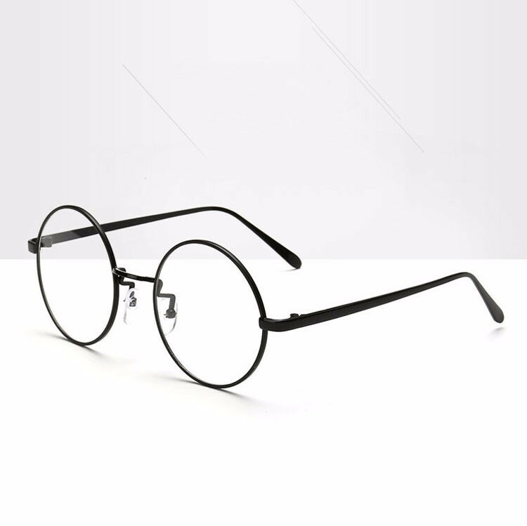 إطار نظارة دائري كبير الحجم ، عدسات شفافة ، إطار بصري ذهبي ريترو ، للجنسين