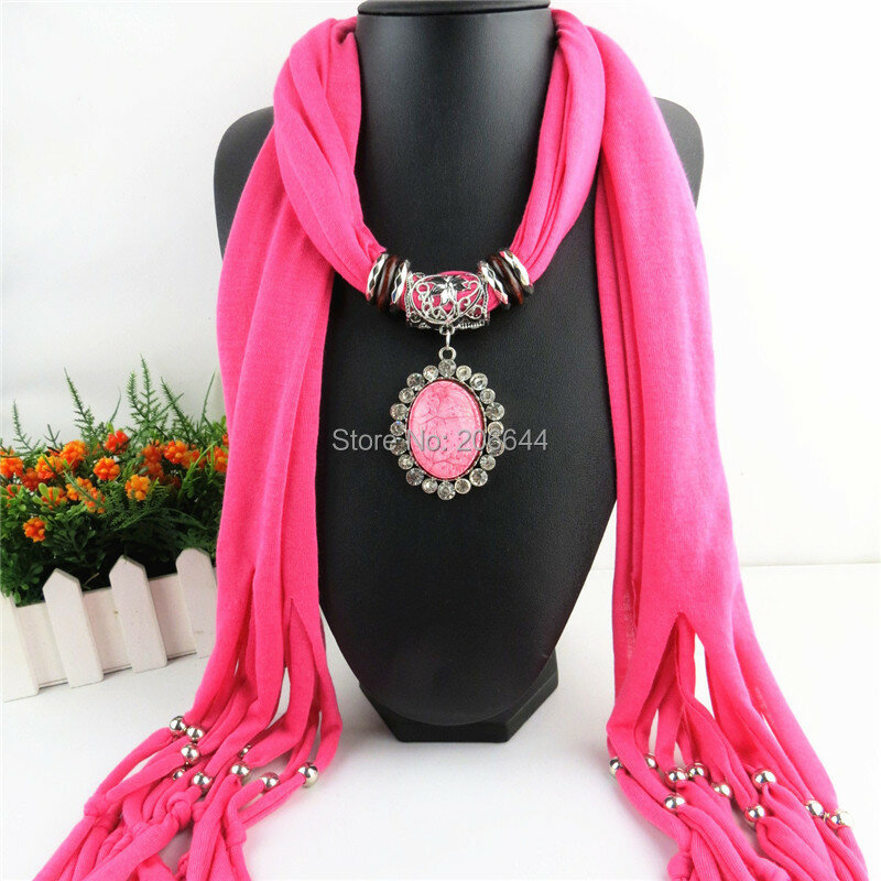New Resin and Metal pendant scarves  women scarf shawl Elliptical pendant Free shipping