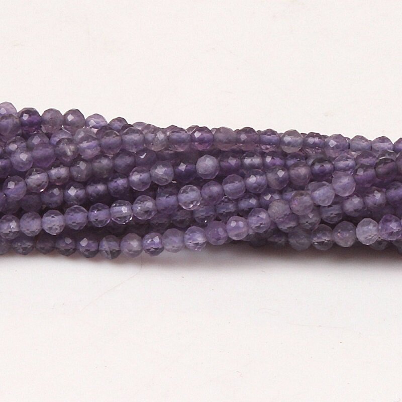 2mm 3mm Natürliche Faceted Amethyst Lila Kristall Quarz Edelstein Lose Perlen DIY Zubehör für Schmuck Halskette Armband Machen