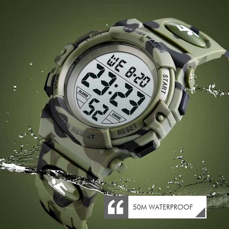 Skmei子供スポーツデジタル腕時計ファッションブランド50メートル防水時計電子腕時計子供ストップウォッチ少年少女のための2021
