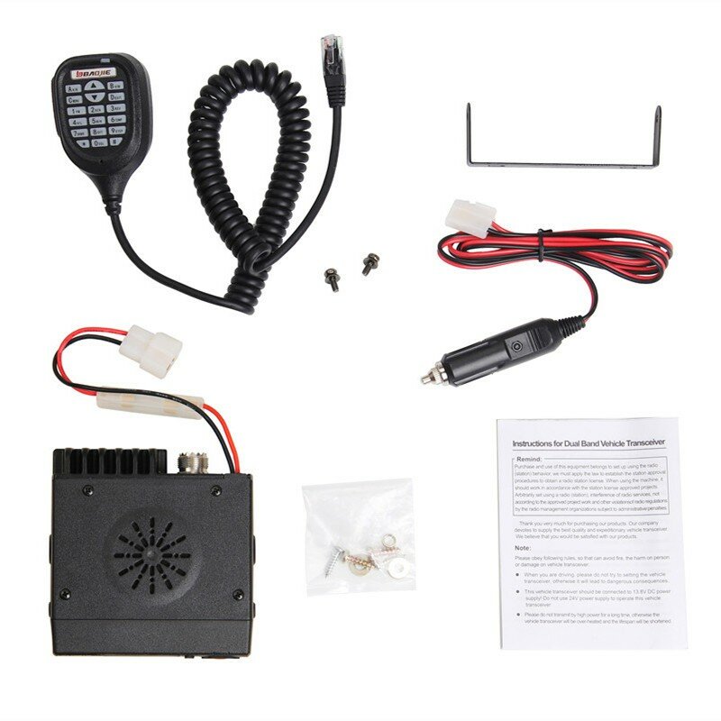 BAOJIE-Mini walkie-talkie BJ-218 para coche, Radio móvil de 10KM, 25W, banda Dual, VHF/UHF, 136-174mhz, 400-470mhz, 128CH