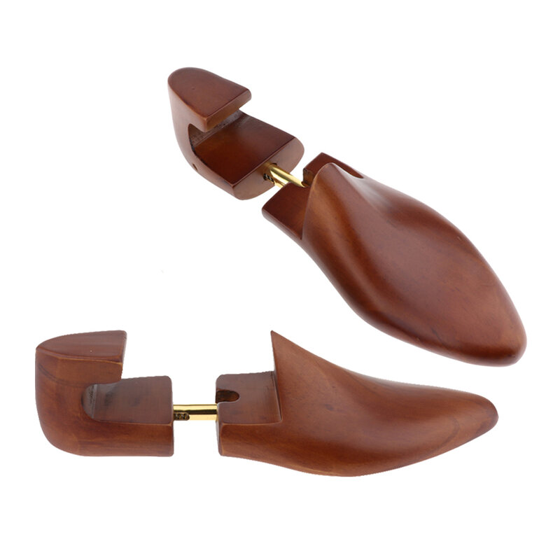 1 Pair Men Practical Flexible Shoe Shapers Former Stretcher Cedar Wood Shoe Trees Adjustable Shapers Collar Stays